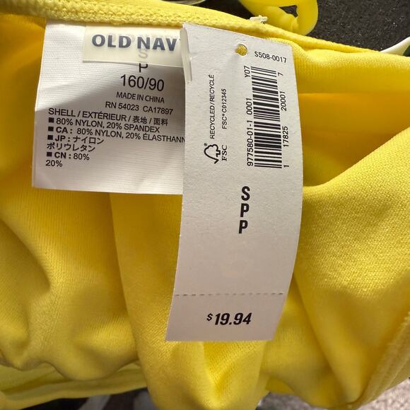 Old Navy sz S bottom XL top‎ yellow bikini set swimsuit NWT - Picture 4 of 9
